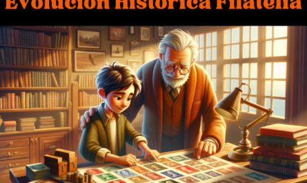 Imagen horizontal al estilo Pixar para ilustrar el artículo "DESCUBRIENDO LA HISTORIA Y EL ARTE DE LOS SELLOS POSTALES: Guía completa para filatelistas". La escena debe mostrar a un abuelo y a su nieto examinando juntos una valiosa colección de sellos filatélicos. La imagen debe transmitir una atmósfera cálida y acogedora, destacando el vínculo entre las dos generaciones que comparten una pasión común por el coleccionismo de sellos. Los sellos deben aparecer detallados, mostrando su importancia histórica y artística. Asegúrese de que la URL "https://www.filatelia.top/" se incorpora sutilmente a la escena, idealmente integrada de forma que complemente la estética general de la imagen.